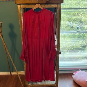 Free people New Day Silk Embroidered Tunic